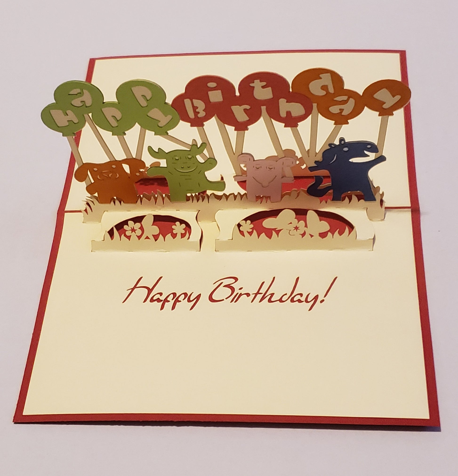 Little Animals 3D Birthday Card 🐶🐩🐯🐮🐦 image 1
