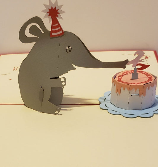 Elephant 3D Pop Up Birthday Card image 0