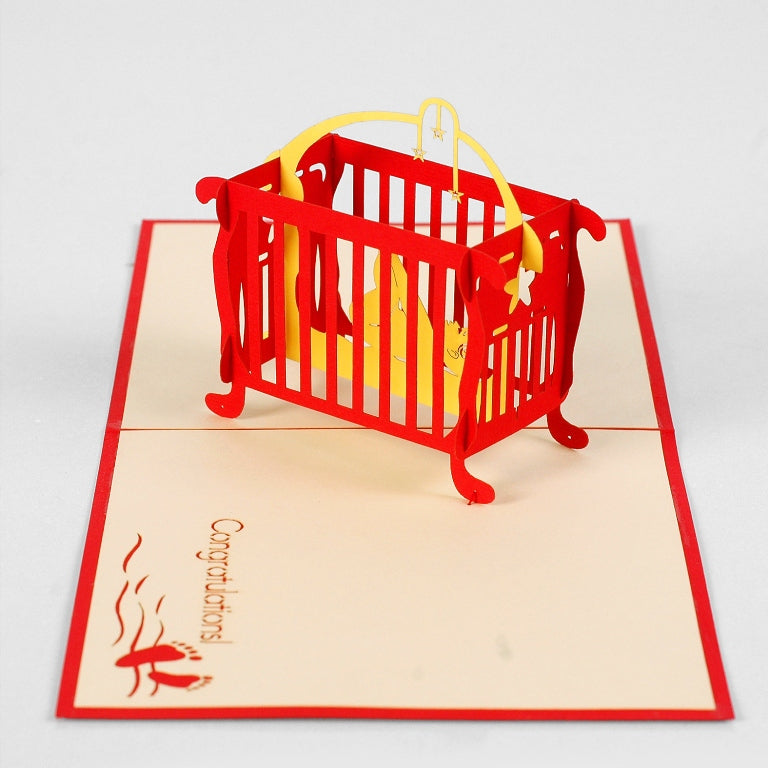 Baby Crib 3D Pop Up Card πΌπΌ image 1